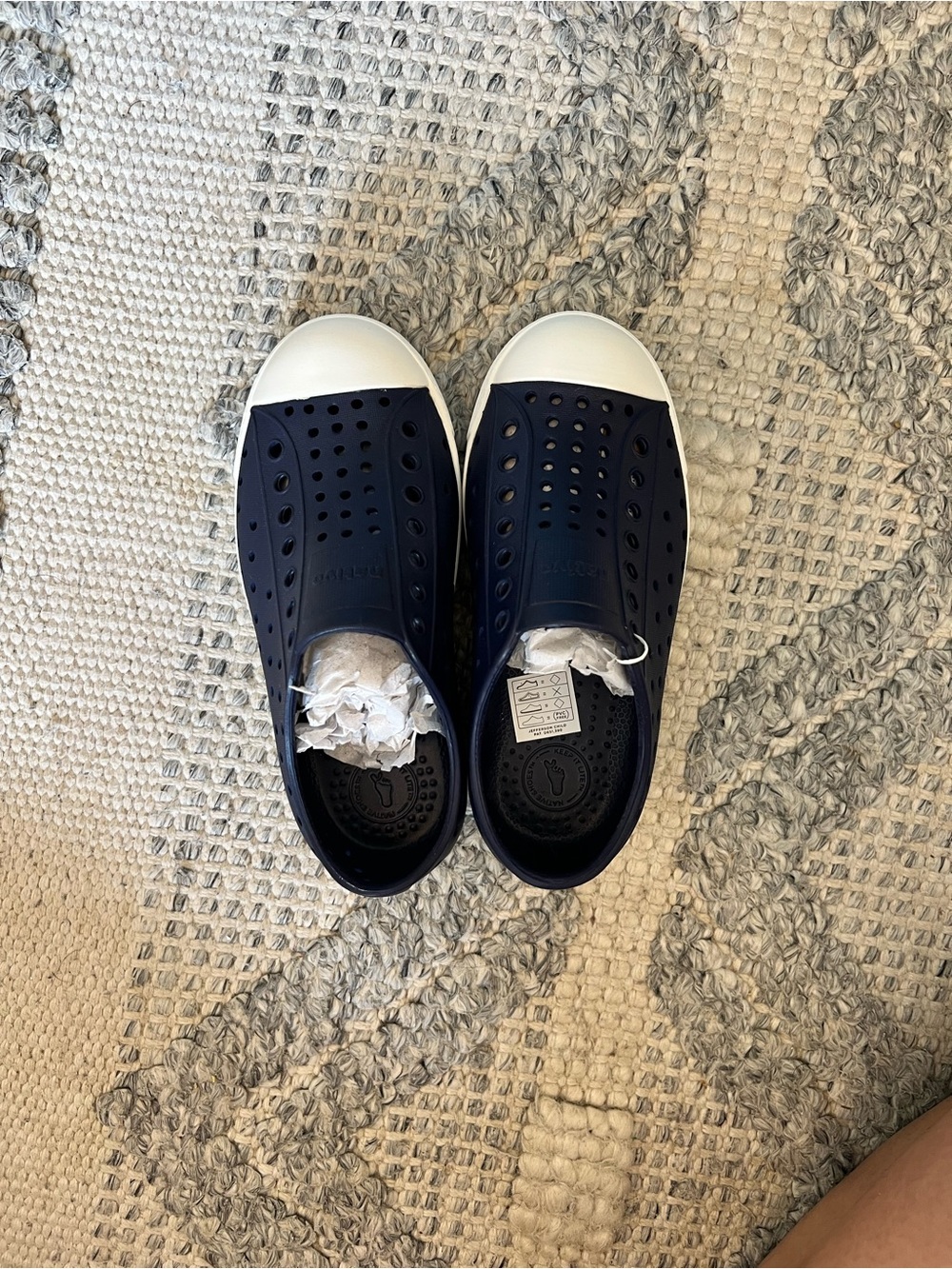 Navy Blue Kids Native Shoes- Size c11